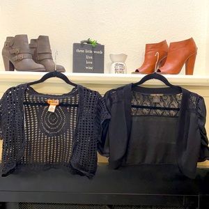 🥳 Bundle of 2 Cropped Black Cardigans (XL)